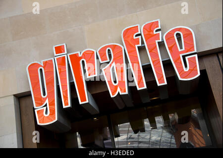 Giraffe outlet in Cabot Circus, Bristol, UK Stock Photo