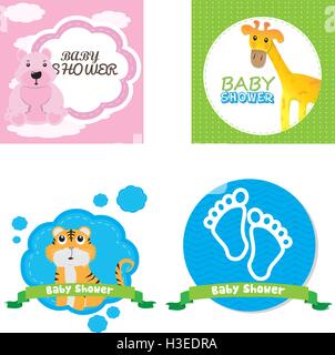 Set of Baby shower graphic designs, Vector illustration Stock Vector