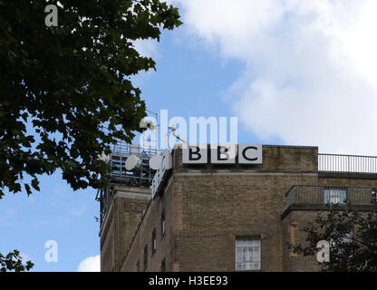 The roof of the BBC Building in Ormeau Avenue, Belfast, Northern Ireland. Stock Photo