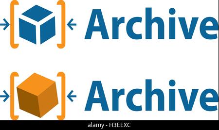 Archive Logo Design Concept Stock Vector