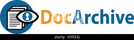 Document Archive Logo Design Concept Stock Vector