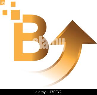 B font and icon design. Stock Vector