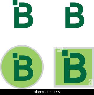 B font and logo set design. Stock Vector