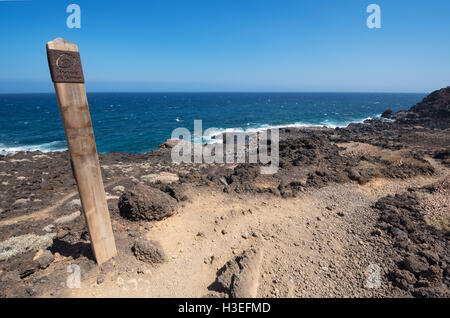 GUIMAR, SPAIN - AUGUST 2. Malpais de Guimar on august 2, 2016. Badlands volcanic landscape in Tenerife, Canary island, Spain. Stock Photo