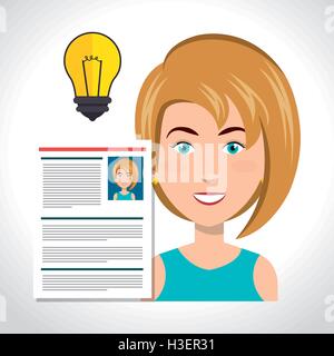 woman and curriculum vitae Stock Vector