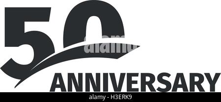 Isolated abstract black 50th anniversary logo on white background. 50 ...