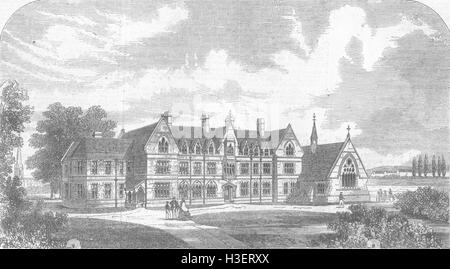 The Godolphin School 1862 LONDON Hammersmith antique print