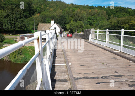 Whitney on Wye, Herefordshire, UK - Toll bridge crosses the River Wye Stock Photo