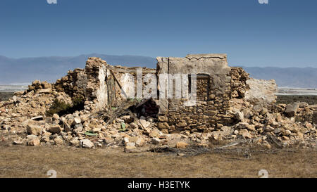 Abandoned, derelict building on the coast at Roquetas de Mar, Andalusia, Spain Stock Photo