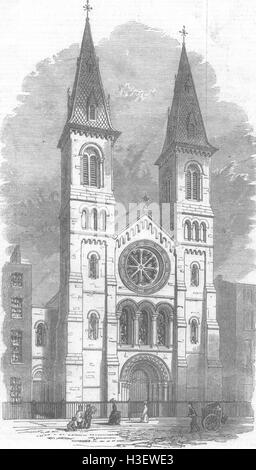 LONDON St John the Evangelist, Charlotte Street, Fitzroy Square 1846. Illustrated London News Stock Photo