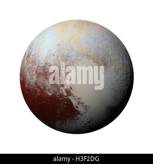 Solar System - Pluto. Isolated planet on white background. Elements of this image furnished by NASA Stock Photo