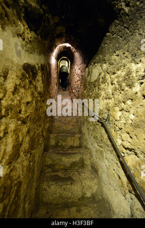 A secret passage inside Bran castle in Transylvania, Romania. Stock Photo