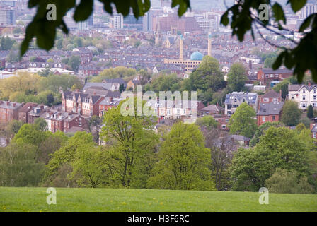 Sheffield, UK 03 May 2014: Meersbrook Park offers stunning views over the city of Sheffield, Yorkshire, UK Stock Photo