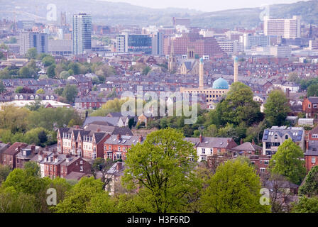 Sheffield, UK 03 May 2014: Meersbrook Park offers stunning views over the city of Sheffield, Yorkshire, UK Stock Photo