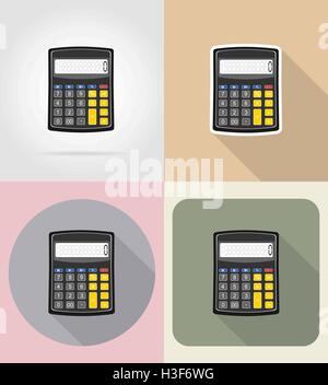 calculator flat icons vector illustration isolated on background Stock Vector
