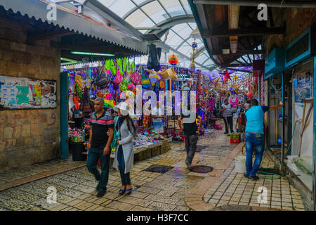 ACRE, ISRAEL - AUGUST 03, 2016: Scene of the old city market, with local businesses, locals and tourists, in Acre, Israel Stock Photo