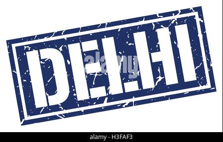 Delhi blue square stamp Stock Vector