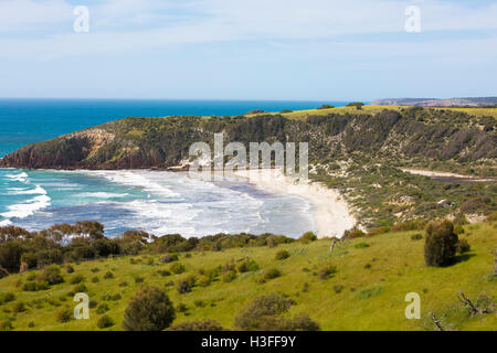 Snelling beach and countryside headland on the north coast of Kangaroo island, South australia Stock Photo