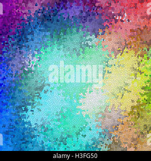 Abstract coloring background  of the spectrums gradient with visual mosaic,octagon,wave,stained glass and spherize effects Stock Photo
