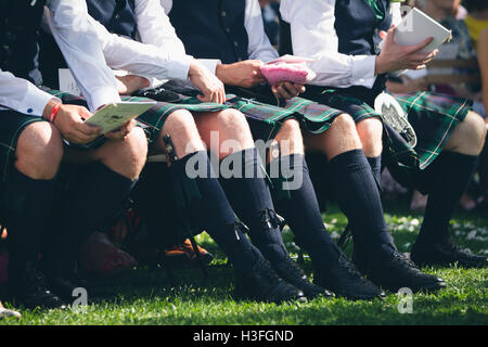 Scottish wedding, men in kilts Stock Photo
