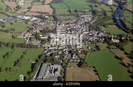 aerial view of the Yorkshire Dales village of Masham, UK Stock Photo
