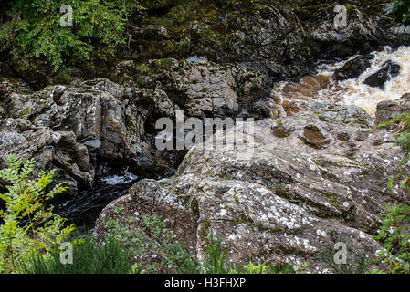 Soldier's Leap, historic spot along the River Garry at the Pass of Killiecrankie, Scotland, UK Stock Photo