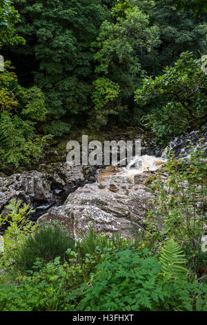 Soldier's Leap, historic spot along the River Garry at the Pass of Killiecrankie, Scotland, UK Stock Photo