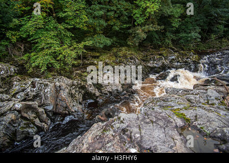 Soldier's Leap, historic spot along the River Garry at the Pass of Killiecrankie, Scotland, UK Stock Photo