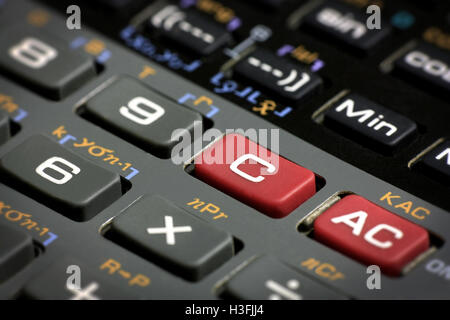 Scientific calculator buttons close up with bright vignette Stock Photo ...