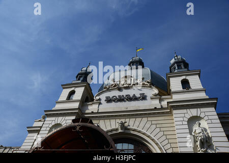 The main railway station in Lviv, Ukraine Stock Photo