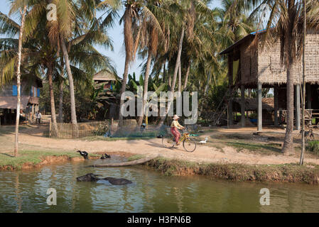 Village in countryside near Siem Reap in Cambodia Stock Photo