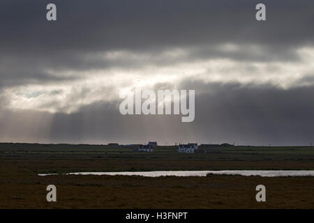 Stormy Sky over the Island,Tiree,Inner Hebrides,Argyll and Bute,Scotland Stock Photo
