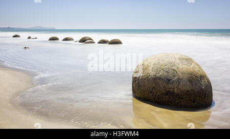 Moeraki Boulders at Moeraki beach, South Island, New Zealand Stock Photo