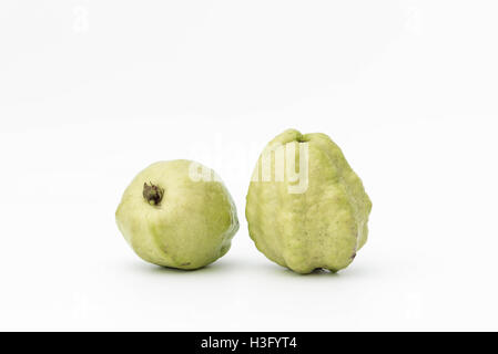 Fresh organic guava fruit on white background Stock Photo