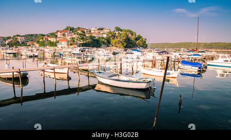 Rab, Croatia - August 5, 2015: View of the marina located near the hamlet called Palit. Stock Photo