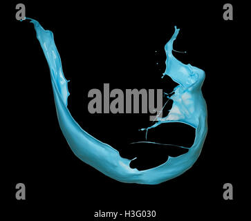 abstract blue splash isolated on black background Stock Photo