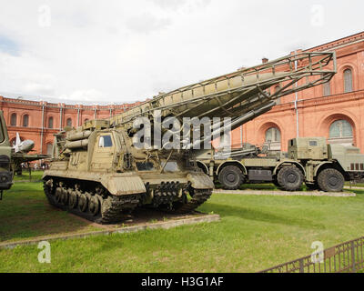 2P19 Transporter-Erector-Launcher with 8K14 rocket of 9K72 missile complex «Elbrus», Artillery museum, Saint-Petersburg pic7 Stock Photo