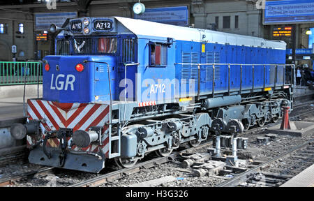 diesel locomotive in Constitution railway station Buenos Aires Argentina Stock Photo