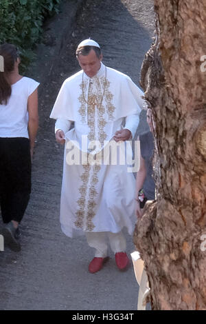 Jude Law on the set of 'The Young Pope'  Featuring: Jude Law Where: Rome, Italy When: 04 Aug 2015 Credit: IPA/WENN.com  **Only available for publication in UK, USA, Germany, Austria, Switzerland** Stock Photo