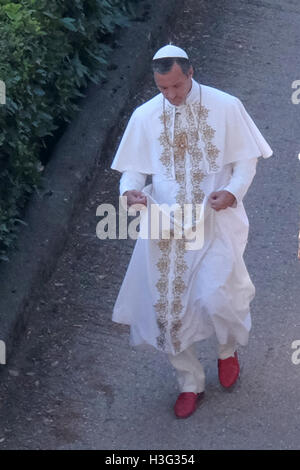 Jude Law on the set of 'The Young Pope'  Featuring: Jude Law Where: Rome, Italy When: 04 Aug 2015 Credit: IPA/WENN.com  **Only available for publication in UK, USA, Germany, Austria, Switzerland** Stock Photo