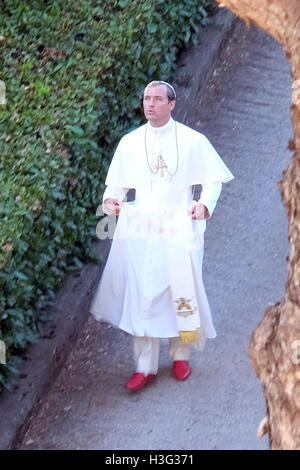 Jude Law on the set of 'The Young Pope'  Featuring: Jude Law Where: Rome, Italy When: 04 Aug 2015 Credit: IPA/WENN.com  **Only available for publication in UK, USA, Germany, Austria, Switzerland** Stock Photo