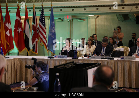 Deputy Secretary of State Antony Blinken delivers remarks at the Global Counter-Terrorism Forum in New York City, New York on September 21, 2016. Stock Photo