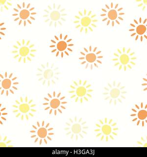 vector seamless background pattern with sun symbols Stock Vector