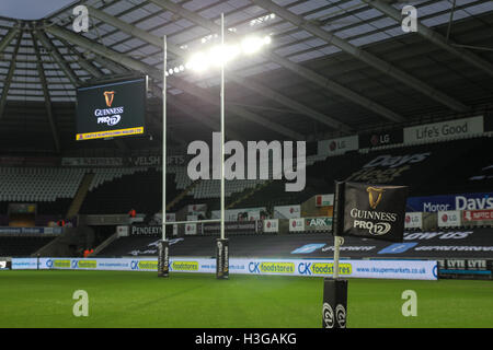 Ospreys v Cardiff Blues, Guinness Pro 12 Rugby Match, 7th October 2017, The Liberty Stadium, Swansea Stock Photo