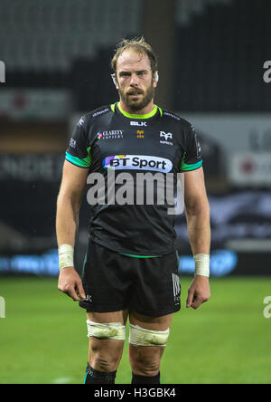 Ospreys v Cardiff Blues, Guinness Pro 12 Rugby Match, 7th October 2017, The Liberty Stadium, Swansea Stock Photo