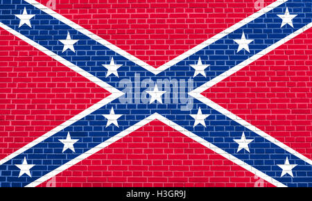 National flag of the Confederate States of America. Known as Confederate Battle, Rebel, Southern Cross, Dixie flag. Stock Photo