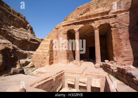 The 'Garden Tomb' inside the lost city of Petra, Jordan, Middle East. Stock Photo