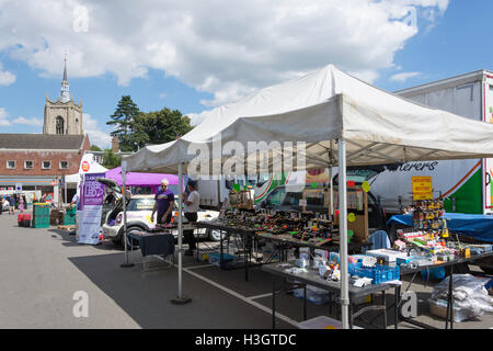 Stalls at Saturday Market, Market Place, Swaffham, Norfolk, England, United Kingdom Stock Photo
