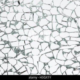 Texture of broken safety glass. Macro. Stock Photo