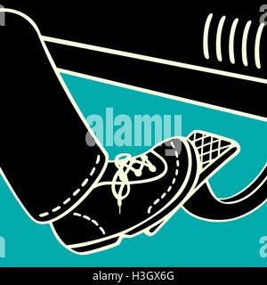 The foot on the gas pedal Stock Vector